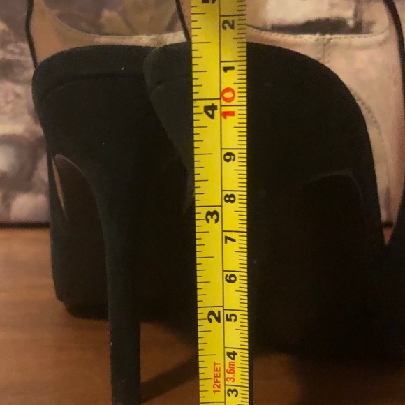 Faux Suede Black Heels - Worn Once - Picture 4 of 4